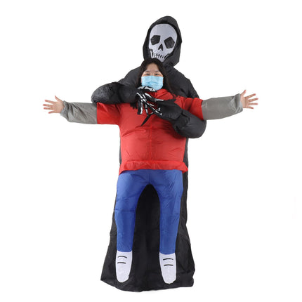 Black Scary Ghost Inflatable Costume Adult Halloween Party Funny Waterproof Cosplay Costume Props