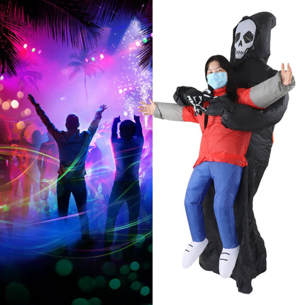 Black Scary Ghost Inflatable Costume Adult Halloween Party Funny Waterproof Cosplay Costume Props