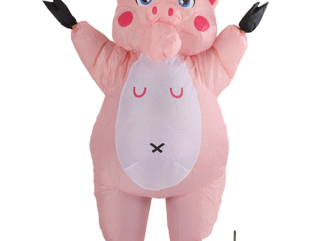Inflatable Costume Pink Pig Blow Up Halloween Cosplay Dress Jumpsuit Costume For Adults