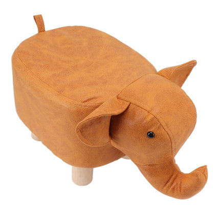 Animal Footstools Lovely Cartoon Innovative Elephant Upholstered Stool for Nursery Bedroom Playroom Living Room Decor Orange