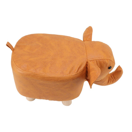 Animal Footstools Lovely Cartoon Innovative Elephant Upholstered Stool for Nursery Bedroom Playroom Living Room Decor Orange