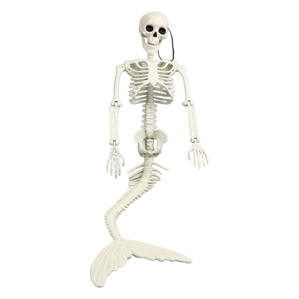 Life Size Skeleton Mermaid Halloween Outdoor Decorations Movable Posable Joints Realistic Full Body Skeleton Mermaid Props