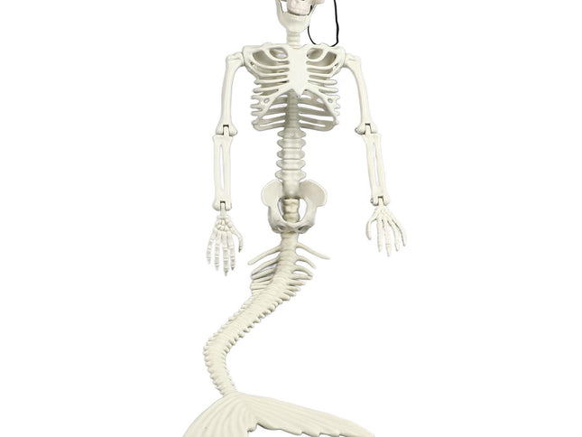 Life Size Skeleton Mermaid Halloween Outdoor Decorations Movable Posable Joints Realistic Full Body Skeleton Mermaid Props