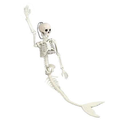 Life Size Skeleton Mermaid Halloween Outdoor Decorations Movable Posable Joints Realistic Full Body Skeleton Mermaid Props