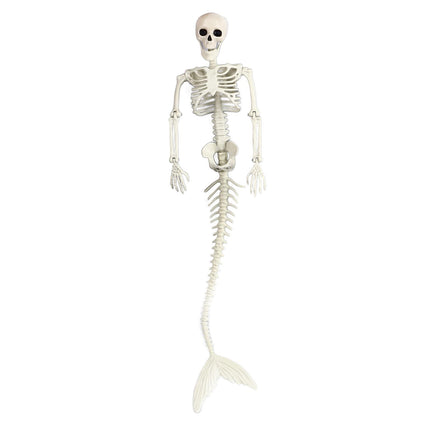 Life Size Skeleton Mermaid Halloween Outdoor Decorations Movable Posable Joints Realistic Full Body Skeleton Mermaid Props