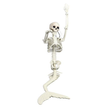 Life Size Skeleton Mermaid Halloween Outdoor Decorations Movable Posable Joints Realistic Full Body Skeleton Mermaid Props