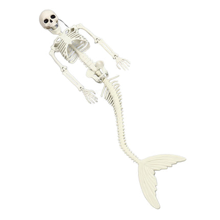 Life Size Skeleton Mermaid Halloween Outdoor Decorations Movable Posable Joints Realistic Full Body Skeleton Mermaid Props