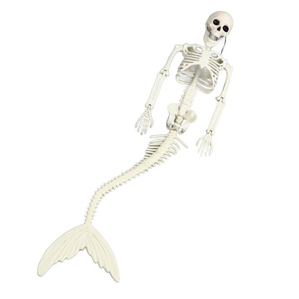 Life Size Skeleton Mermaid Halloween Outdoor Decorations Movable Posable Joints Realistic Full Body Skeleton Mermaid Props