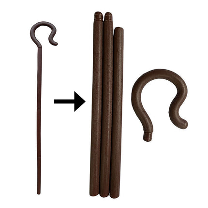 Egypt Pharaoh Scepter Shepherd Costume Crook Staff Halloween Crutch Stick Cosplay Decoration Cane Prop Wand Decorative Plastic Party Crutch