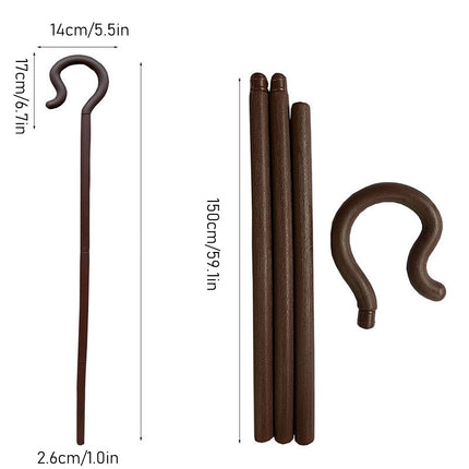 Egypt Pharaoh Scepter Shepherd Costume Crook Staff Halloween Crutch Stick Cosplay Decoration Cane Prop Wand Decorative Plastic Party Crutch