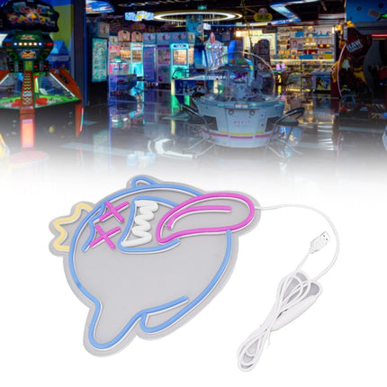 Ghost Neon Sign USB Wall Mounted Dimmable Easy to Install Halloween LED Ghost Neon Light for Game Room Party Bar Decor
