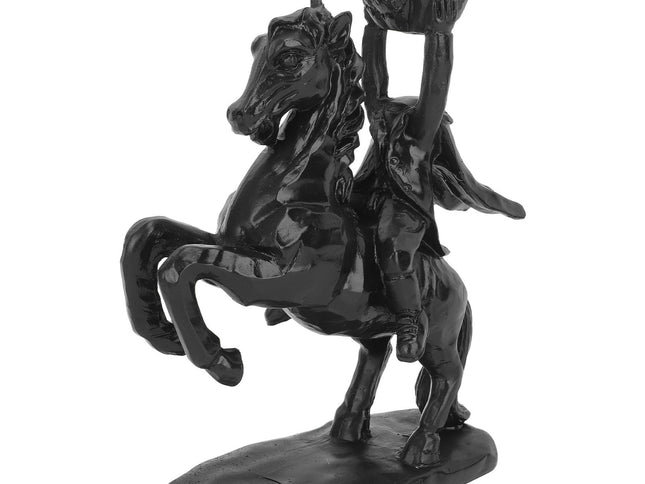 22cm Height Headless Horseman Statue with Pumpkin Horror Headless Horseman Halloween Decor Sculpture Handmade Resin All Black