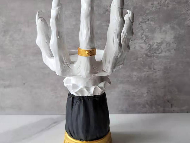 Halloween Candle Holder Witch Hand Shaped Resin Candlestick Desktop Ornaments Decor