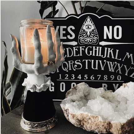 Halloween Candle Holder Witch Hand Shaped Resin Candlestick Desktop Ornaments Decor