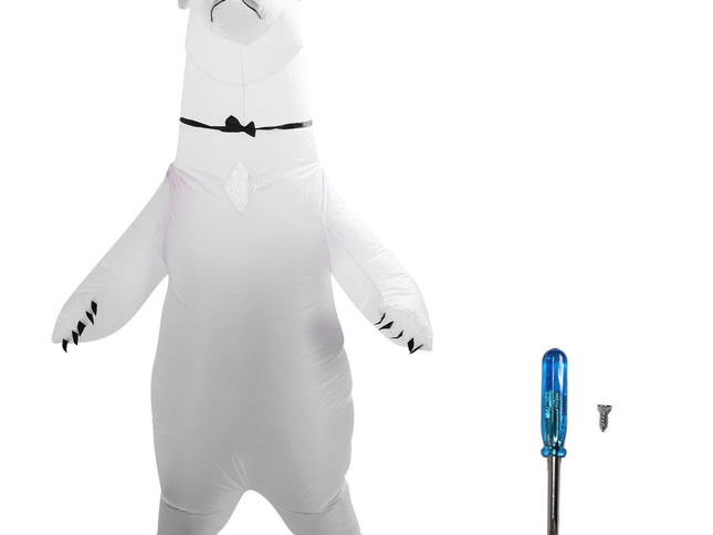 Inflatable Polar Bear Costume Reinforced Stitching Lightweight Reusable Waterproof Blow Up Animal Costumes for Halloween Cosplay