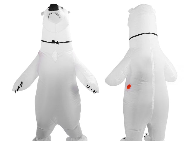 Inflatable Polar Bear Costume Reinforced Stitching Lightweight Reusable Waterproof Blow Up Animal Costumes for Halloween Cosplay