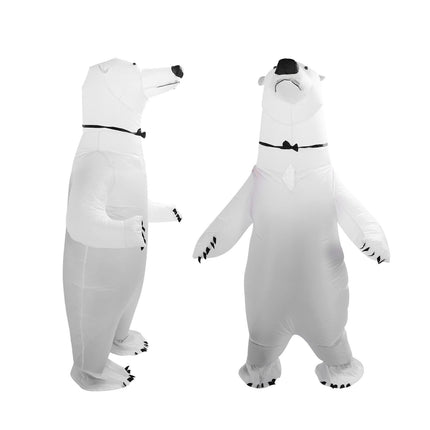 Inflatable Polar Bear Costume Reinforced Stitching Lightweight Reusable Waterproof Blow Up Animal Costumes for Halloween Cosplay