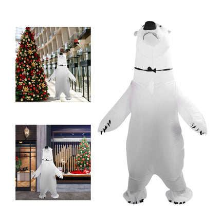 Inflatable Polar Bear Costume Reinforced Stitching Lightweight Reusable Waterproof Blow Up Animal Costumes for Halloween Cosplay