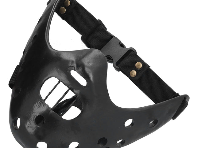 Lamb Mask Black Durable Adjustable Resin Cosplay Mask for Halloween Carnival Parties