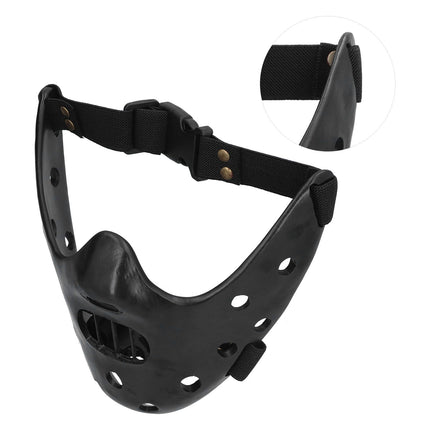 Lamb Mask Black Durable Adjustable Resin Cosplay Mask for Halloween Carnival Parties