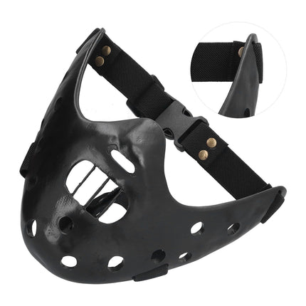 Lamb Mask Black Durable Adjustable Resin Cosplay Mask for Halloween Carnival Parties