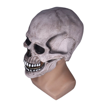 Scary Skull Mask with Movable Jaw Flexible Latex Halloween Costume Party Props Cosplay AccessoryDark Gray