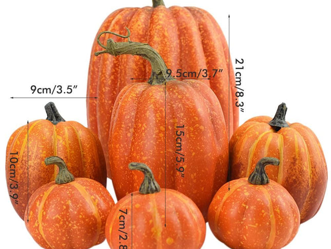 7PCS Simulation Pumpkin Model Artificial Pumpkin Decoration Home Table Decor for Thanksgiving and Halloween