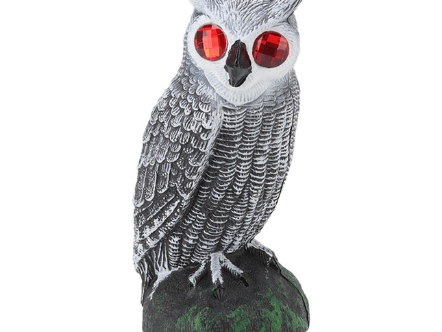 Owl Bird Deterrent Garden Plastic Red Eyes Owls to Keep Birds Away Fine Details Wear Resistant Owls to Keep Birds Away Elbow Cat Plain White