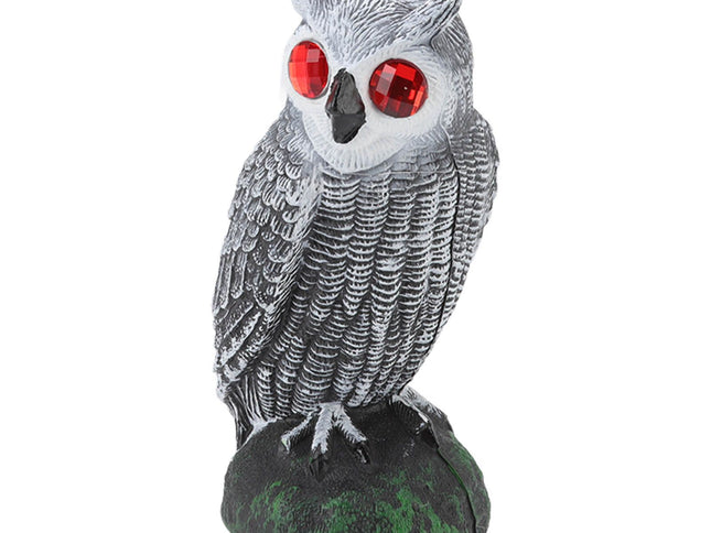 Owl Bird Deterrent Garden Plastic Red Eyes Owls to Keep Birds Away Fine Details Wear Resistant Owls to Keep Birds Away Elbow Cat Plain White