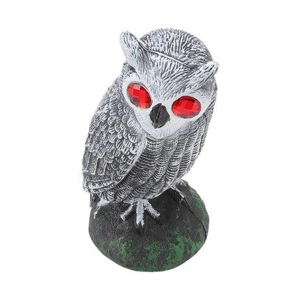 Owl Bird Deterrent Garden Plastic Red Eyes Owls to Keep Birds Away Fine Details Wear Resistant Owls to Keep Birds Away Elbow Cat Plain White