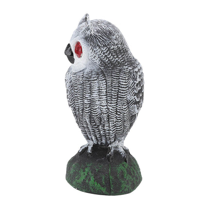 Owl Bird Deterrent Garden Plastic Red Eyes Owls to Keep Birds Away Fine Details Wear Resistant Owls to Keep Birds Away Elbow Cat Plain White