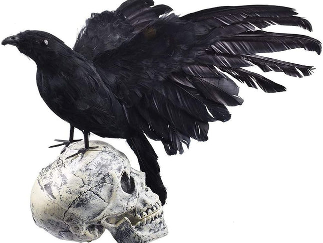 Black Crow Decoration Halloween Realistic Feathered Crows Haunted House Decor for Party Decoration Supplies