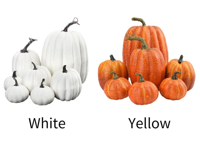 7PCS Simulation Pumpkin Model Artificial Pumpkin Decoration Home Table Decor for Thanksgiving and Halloween