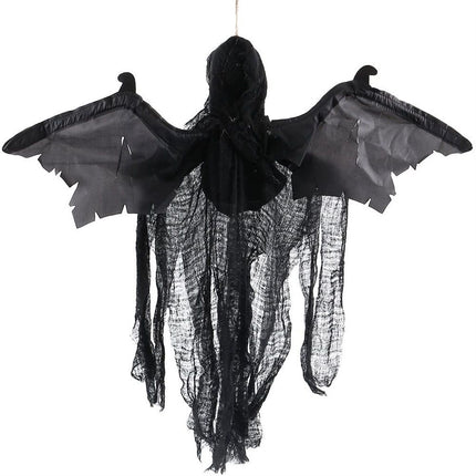 Hanging Bat Ghost Mixed Voice Control Lightening Eyes Screaming Moving Trick or Treat Party Hanging Decoration Best Halloween Decoration Prop