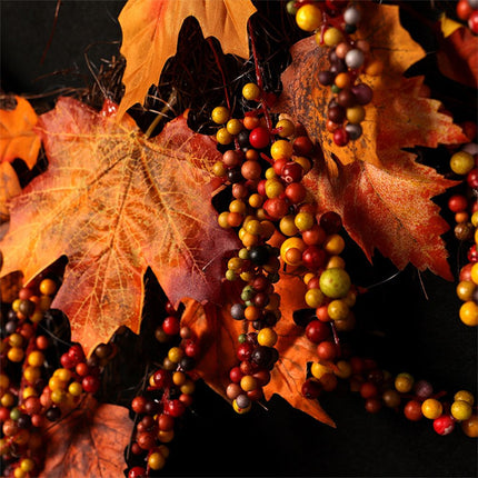 Maple Leaf Wreath Door Hanging Thanksgiving Wreath Halloween Vine Ornament