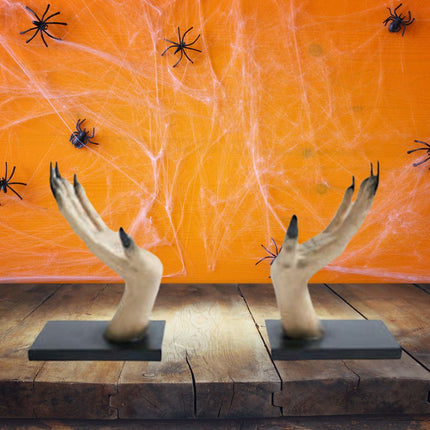 Halloween Horror Witch Hand Book Stand Resin Witch Hand Ornament Halloween Home Bar Decor Holiday Decorations