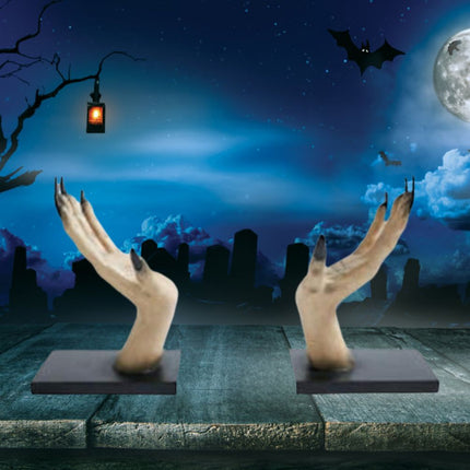 Halloween Horror Witch Hand Book Stand Resin Witch Hand Ornament Halloween Home Bar Decor Holiday Decorations