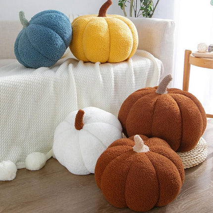 Artificial Pumpkin Cute Plush Pumpkin Fall Harvest Stuffed Pumpkin Halloween Thanksgiving Decorations Photography Props