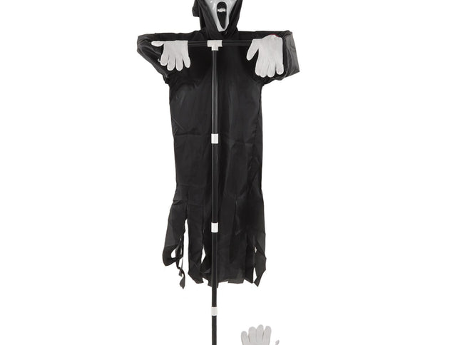 Scream Scarecrow Polyester PVC with Detachable Pole Garden Ghostface Decoration for Halloween Rural Protection
