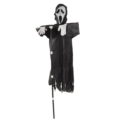 Scream Scarecrow Polyester PVC with Detachable Pole Garden Ghostface Decoration for Halloween Rural Protection