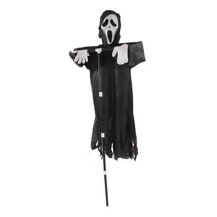Scream Scarecrow Polyester PVC with Detachable Pole Garden Ghostface Decoration for Halloween Rural Protection