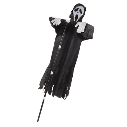 Scream Scarecrow Polyester PVC with Detachable Pole Garden Ghostface Decoration for Halloween Rural Protection