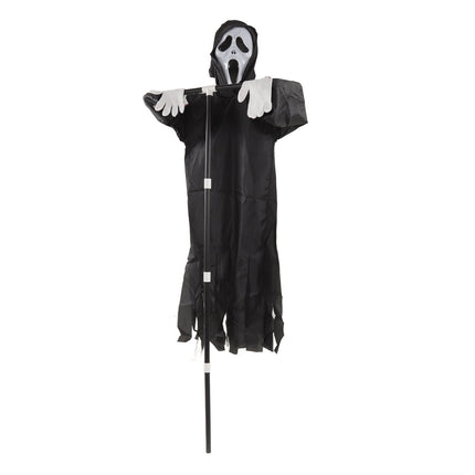 Scream Scarecrow Polyester PVC with Detachable Pole Garden Ghostface Decoration for Halloween Rural Protection