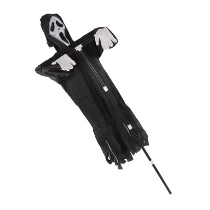 Scream Scarecrow Polyester PVC with Detachable Pole Garden Ghostface Decoration for Halloween Rural Protection