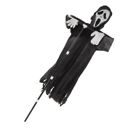 Scream Scarecrow Polyester PVC with Detachable Pole Garden Ghostface Decoration for Halloween Rural Protection