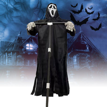 Scream Scarecrow Polyester PVC with Detachable Pole Garden Ghostface Decoration for Halloween Rural Protection