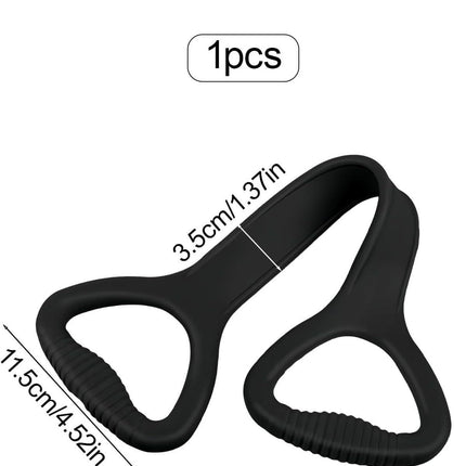 Black Resistance Band with Handles, Upgraded Silicone Exercise Bands for Shoulder Stretching, Yoga, Pilates, Arm, Back, Leg Workouts at Gym or Home, Compact, Stylish Design for Men and Women