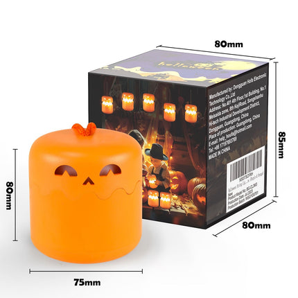 Dual-Expression Halloween Pumpkin Night Light with 360° Warm Glow, Rechargeable and Portable for Trick-or-Treat, Tabletop Decor, or Hanging Spooky Ambiance Anywhere (3PCS)