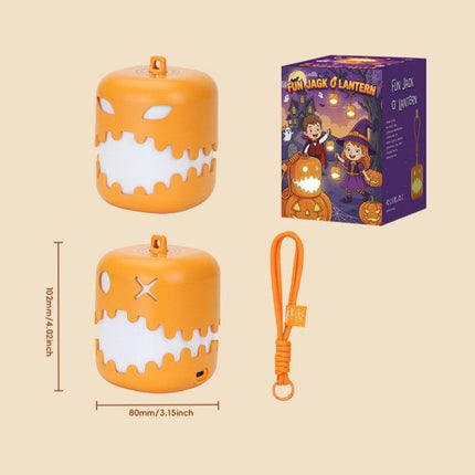 Dual-Expression Halloween Pumpkin Night Light with 7 Modes, Pull-String Control, and Rechargeable Battery – Spooky Festival Decor, Kids' Handheld Prop, and Cozy Bedside Lamp (2PCS)