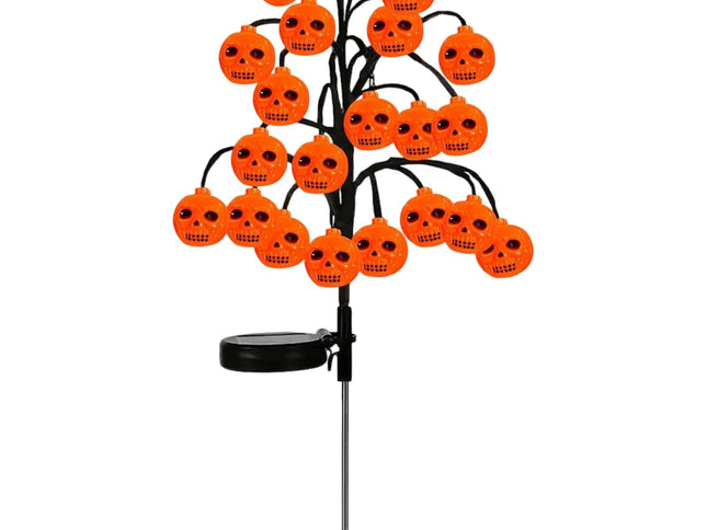 Bring Eerie Charm to Your Outdoor Space with Solar-Powered Halloween Stake Lights – Pumpkin, Skull, Spider & Pirate Motifs, 20 LED, Auto On/Off, Perfect for Garden Paths (Big-Eye Pumpkin, 2PCS)